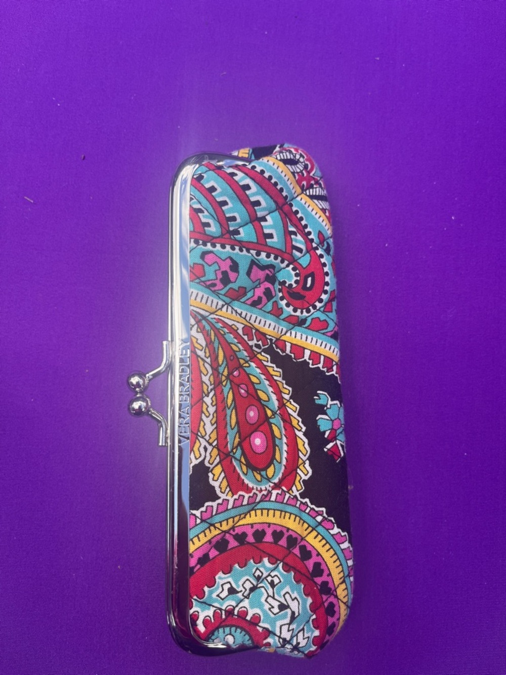 Vera Bradley Paisley Glasses Case in Turquoise, Pink, Yellow, Black
